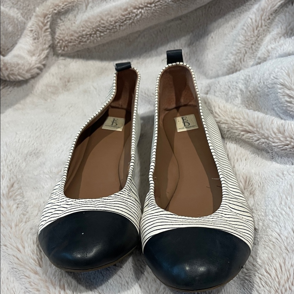 Ellen Degeneres Black and White Striped Flats